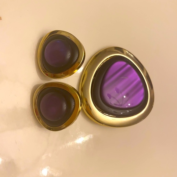 Vintage accessories earring + pin set